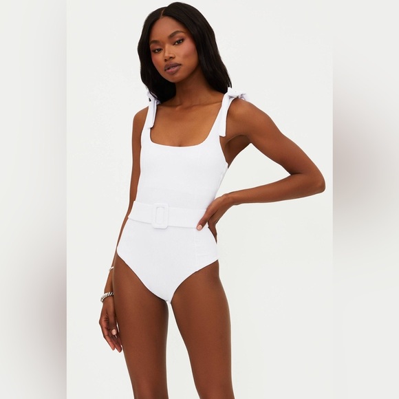 NWT BEACH RIOT Belted Sydney One Piece White - Picture 1 of 11